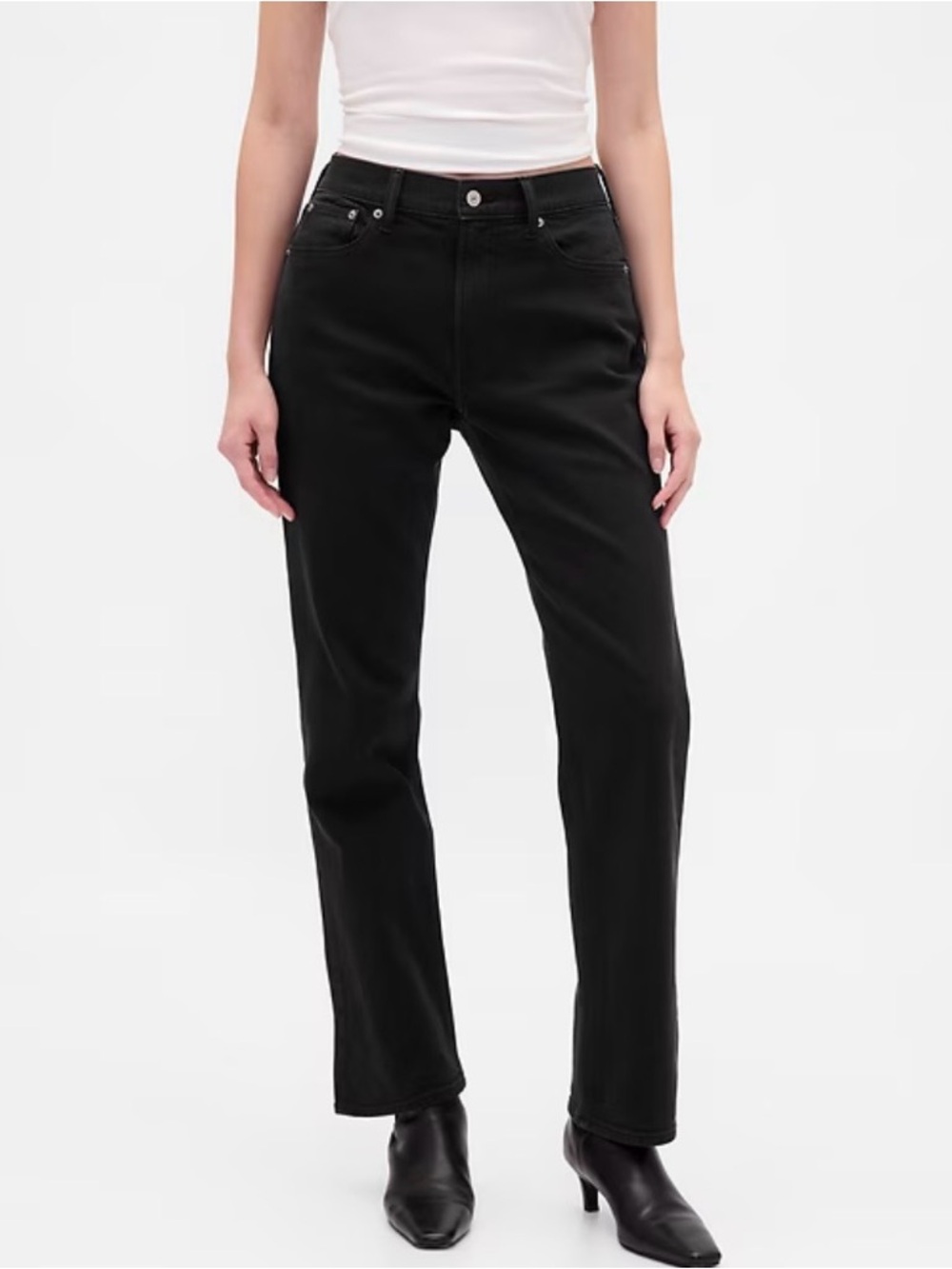 GAP Black Women's Straight-Leg Jeans